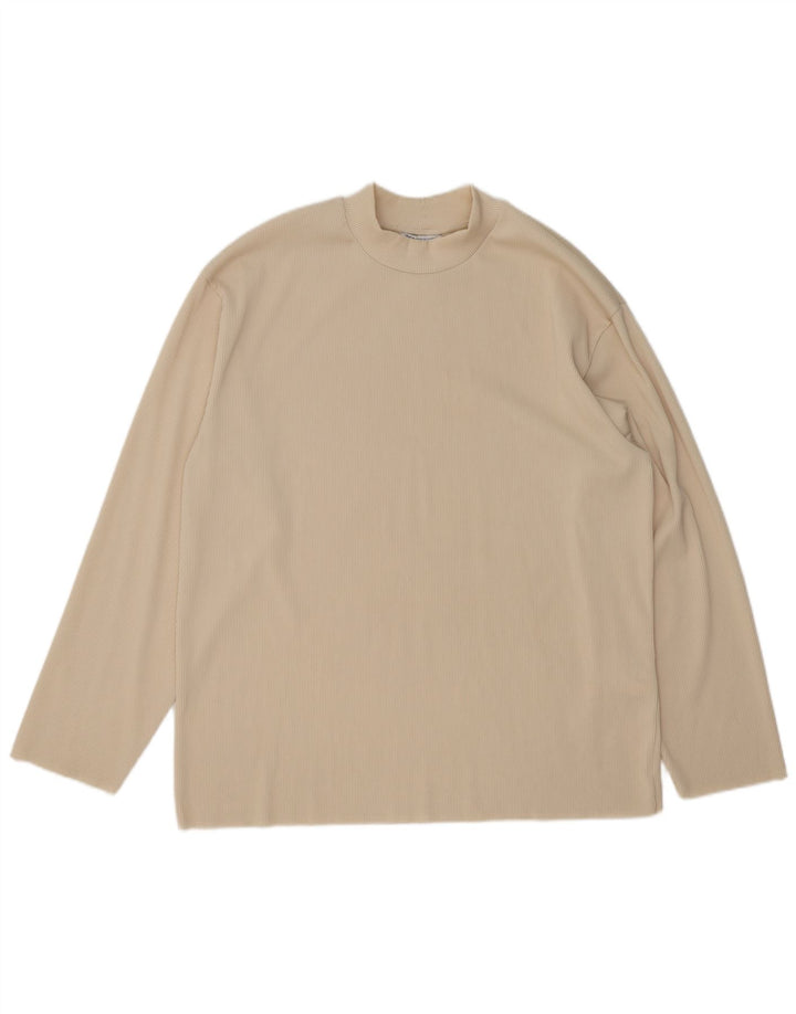 Męski top Zara z długim rękawem XL, beżowy, poliester