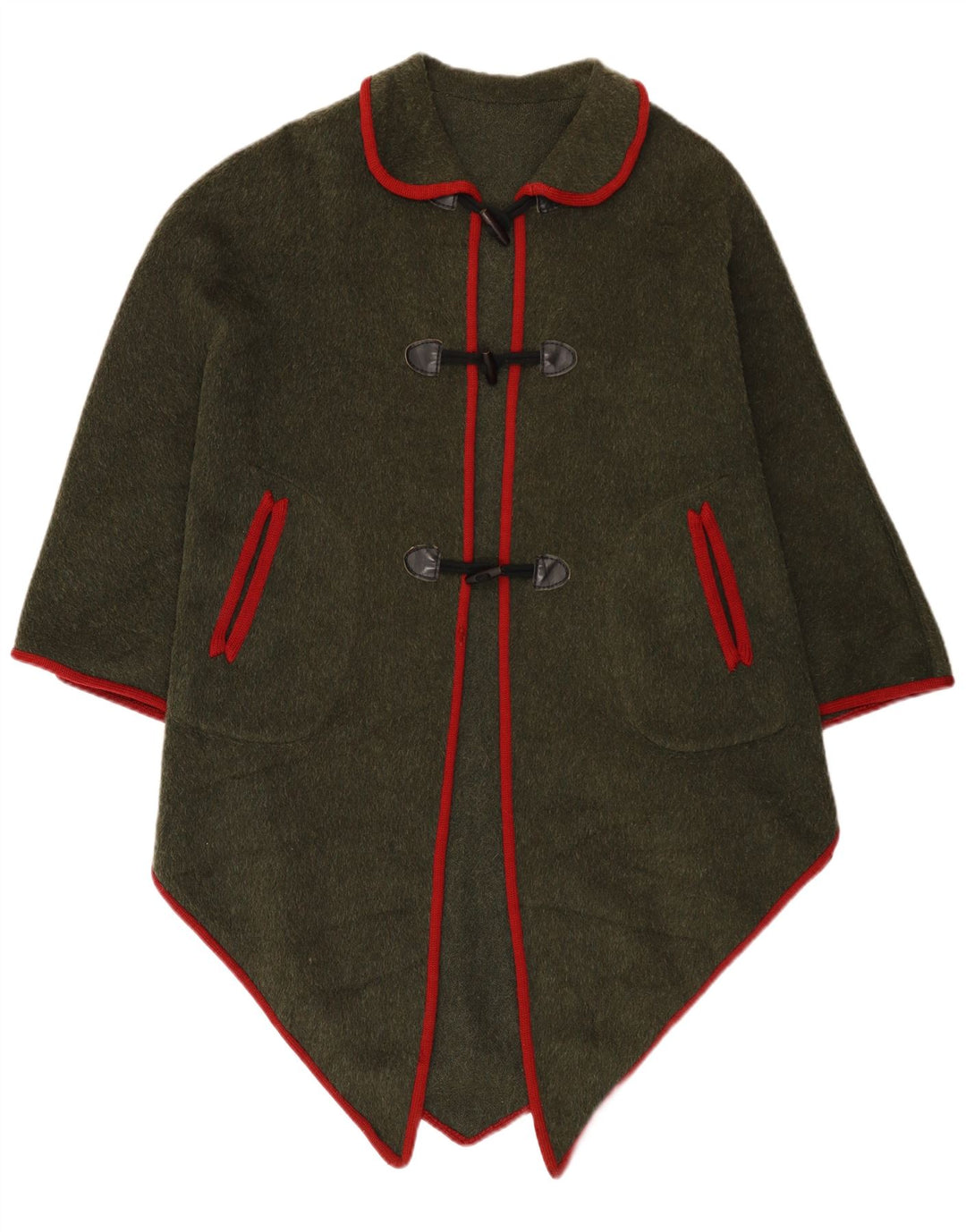 Vintage damski asymetryczny płaszcz ponczo w jednym rozmiarze khaki