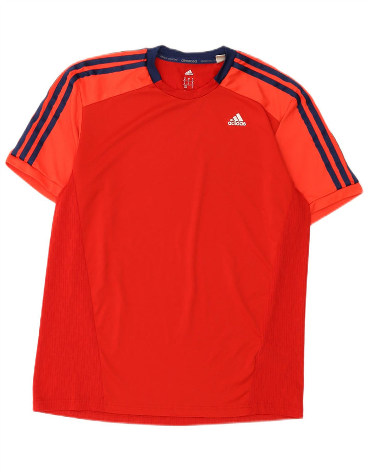 Adidas Męska koszulka Climacool Top z poliestru w kolorze średniej czerwieni