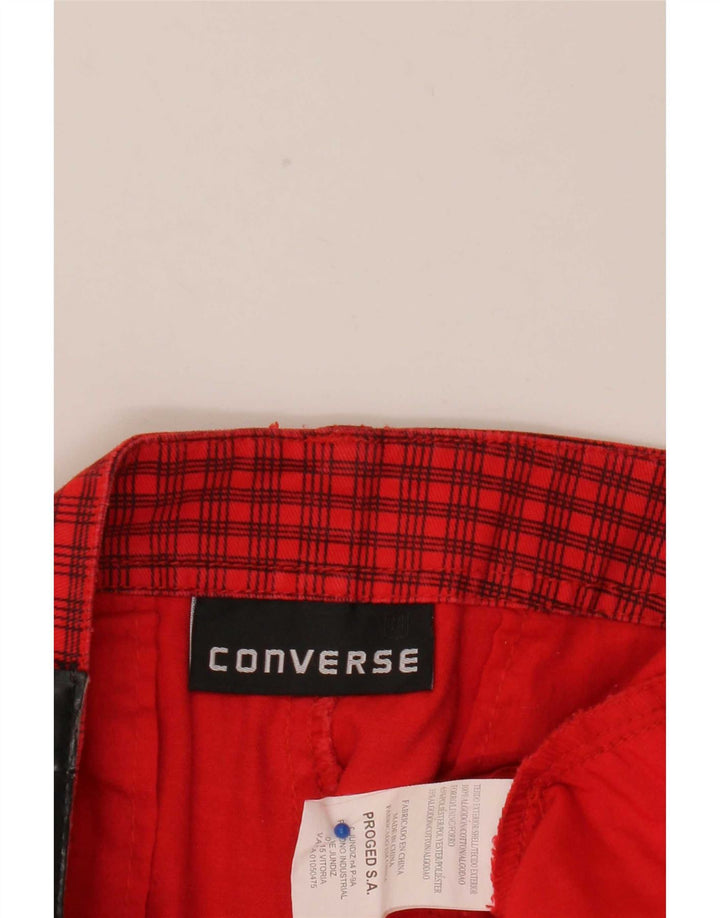 Męskie spodenki bojówki Converse W38 XL, poliester w czerwoną kratę