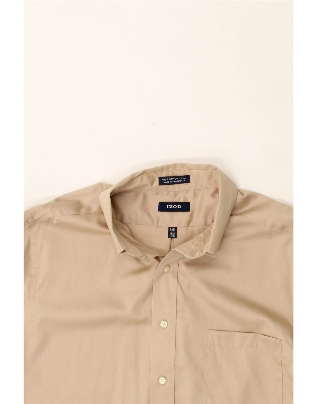 IZOD Mens Shirt Size 16 1/2 Large Beige Cotton Vintage Izod and Second-Hand Izod from Messina Hembry 