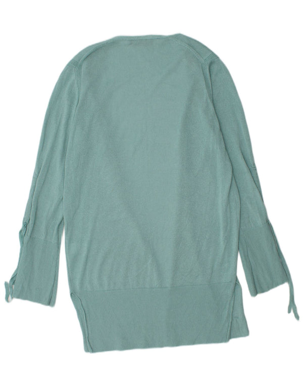 Marks & Spencer Womens Longline Cardigan Sweater UK 12 Medium Turquoise
