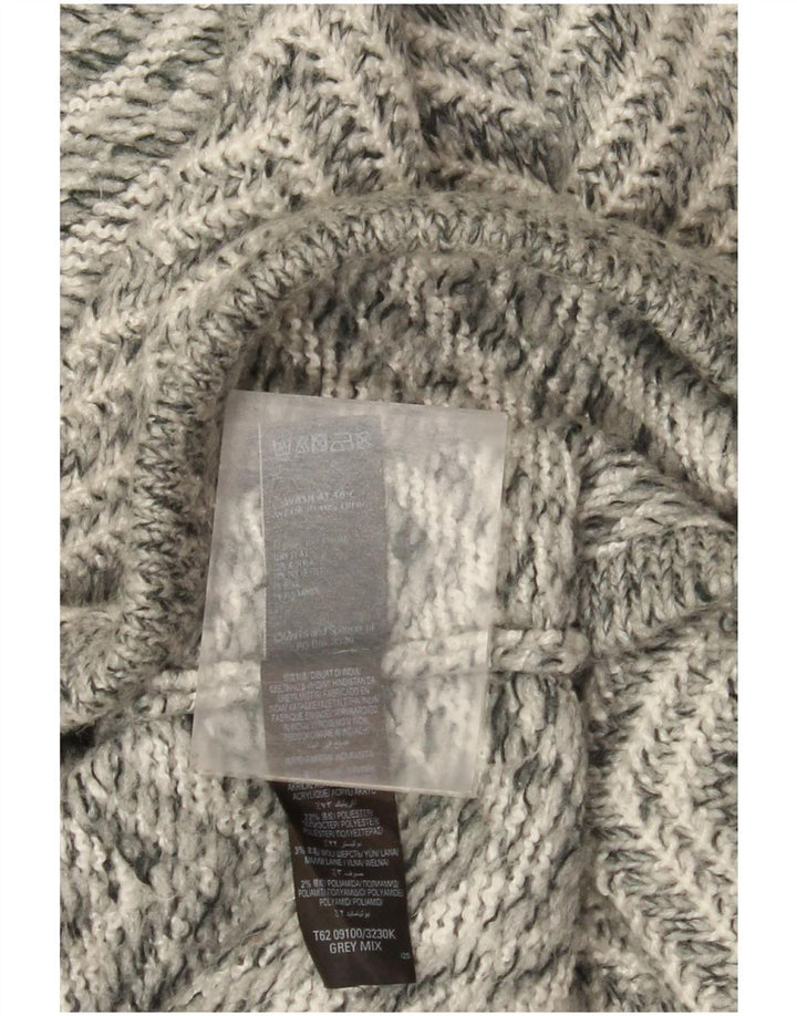 Marks & Spencer Damski sweter o przedłużonym fasonie, UK 14, średni szary Chevron