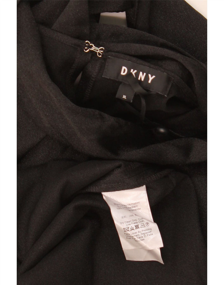 Damska bluzka bez rękawów DKNY UK 18 XL, czarny poliester