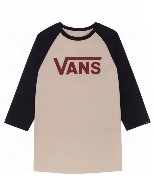 Męska koszulka Vans Slim Fit z rękawami 3/4, bawełniana w kolorze średniej bieli