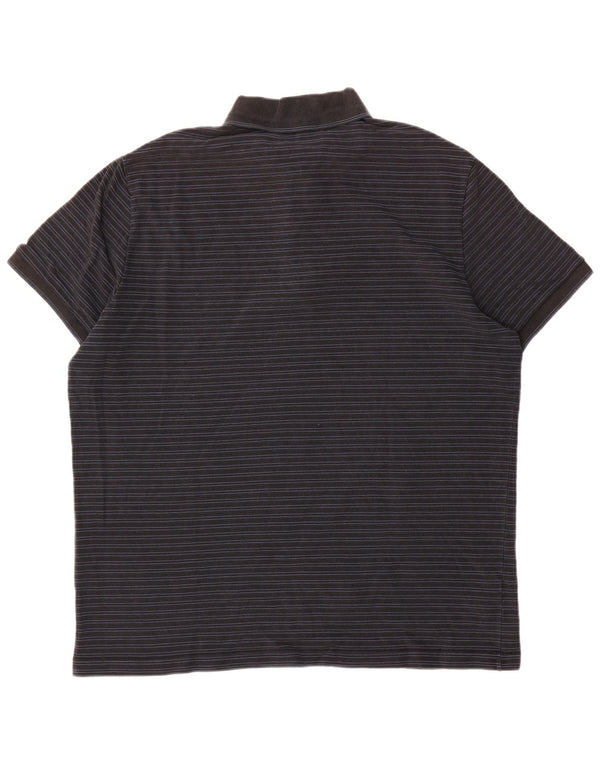 Męska koszulka polo Lacoste o regularnym kroju, rozmiar 7, 2XL, czarna, bawełniana w prążki