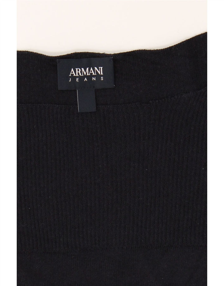 ARMANI Womens Boat Neck Jumper Sweater IT 44 Medium Navy Blue Vintage Armani and Second-Hand Armani from Messina Hembry 