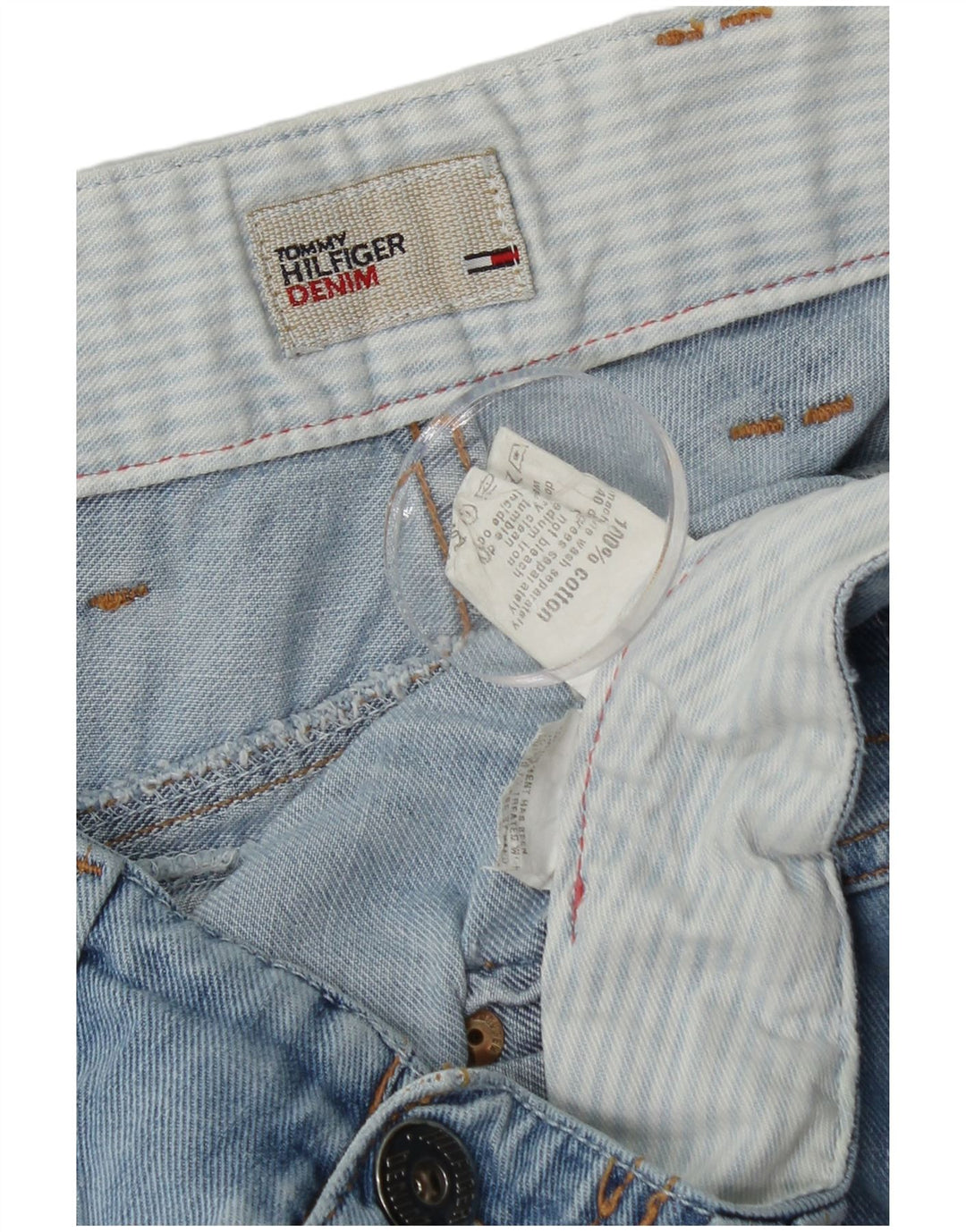 Damskie dżinsy Tommy Hilfiger w trudnej sytuacji W32 L30 Niebieska bawełna