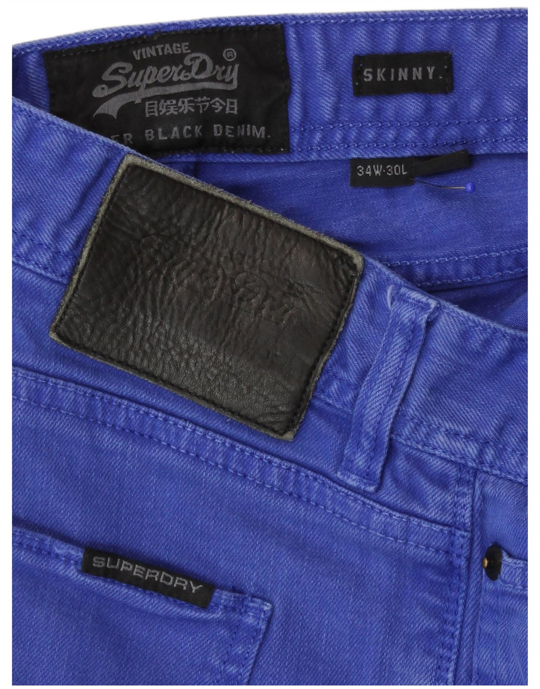 Męskie jeansy skinny Superdry W34 L30 niebieskie