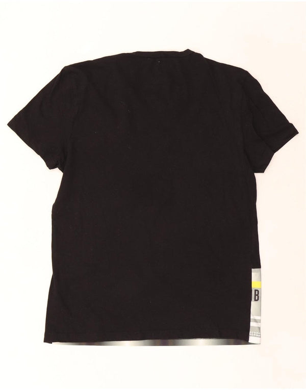 Męska koszulka z grafiką Bikkembergs Top XL, czarna, bawełniana w bloki kolorów