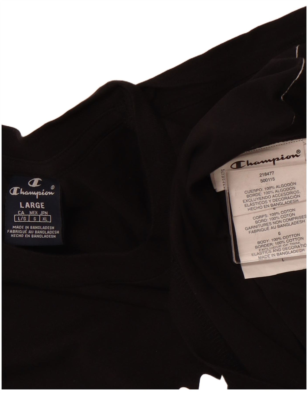 Męski T-shirt z grafiką CHAMPION, duży, czarny, bawełniany z blokami kolorów