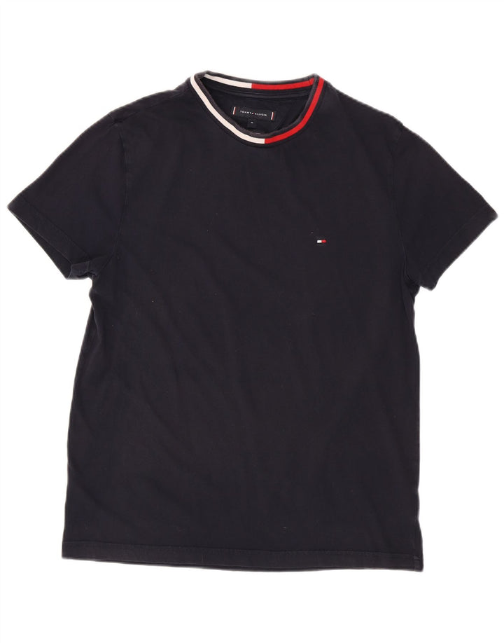 T-shirt męski TOMMY HILFIGER Top średni, granatowy, bawełniany