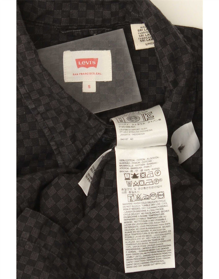 Koszula męska Levi's, mała, czarna, geometryczna, bawełniana