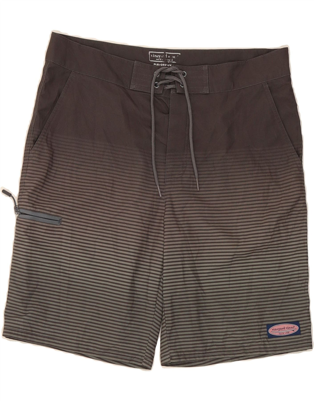 VINEYARD VINES Mens Swimming Shorts Large  Grey Pinstripe Polyester Vintage Vineyard Vines and Second-Hand Vineyard Vines from Messina Hembry 