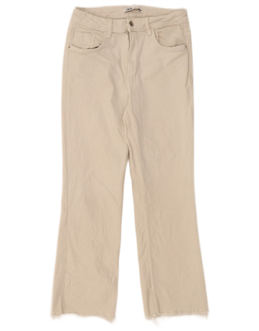 Damskie proste dżinsy Zara EU 38 Small W28 L26 Off White