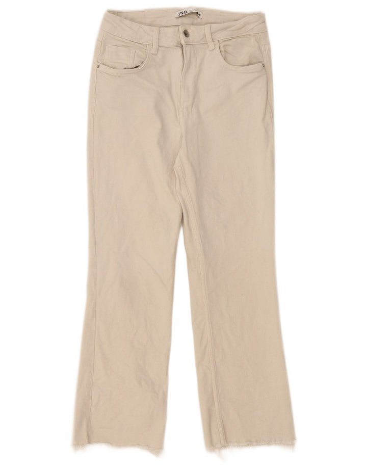 Damskie proste dżinsy Zara EU 38 Small W28 L26 Off White