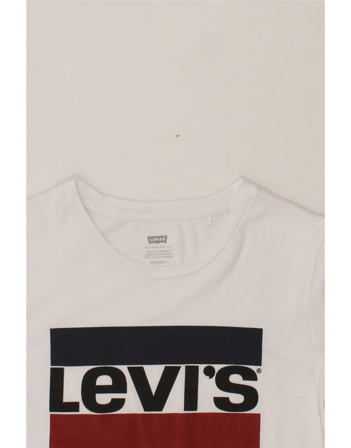 LEVI'S Mens Graphic T-Shirt Top XS White Cotton Vintage Levi's and Second-Hand Levi's from Messina Hembry 