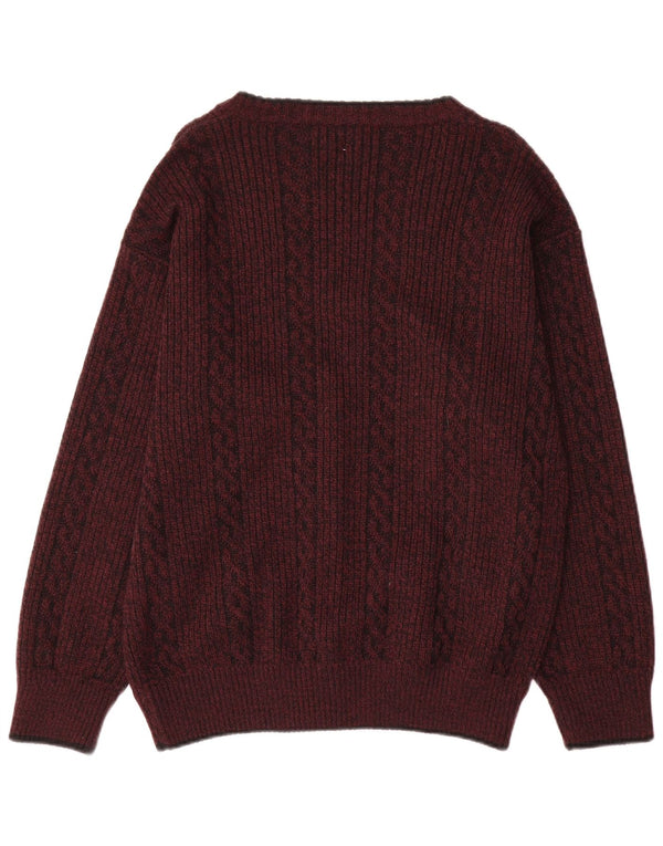 Sweter damski Rinaldi Cardigan UK 14, duża bordowa wełna