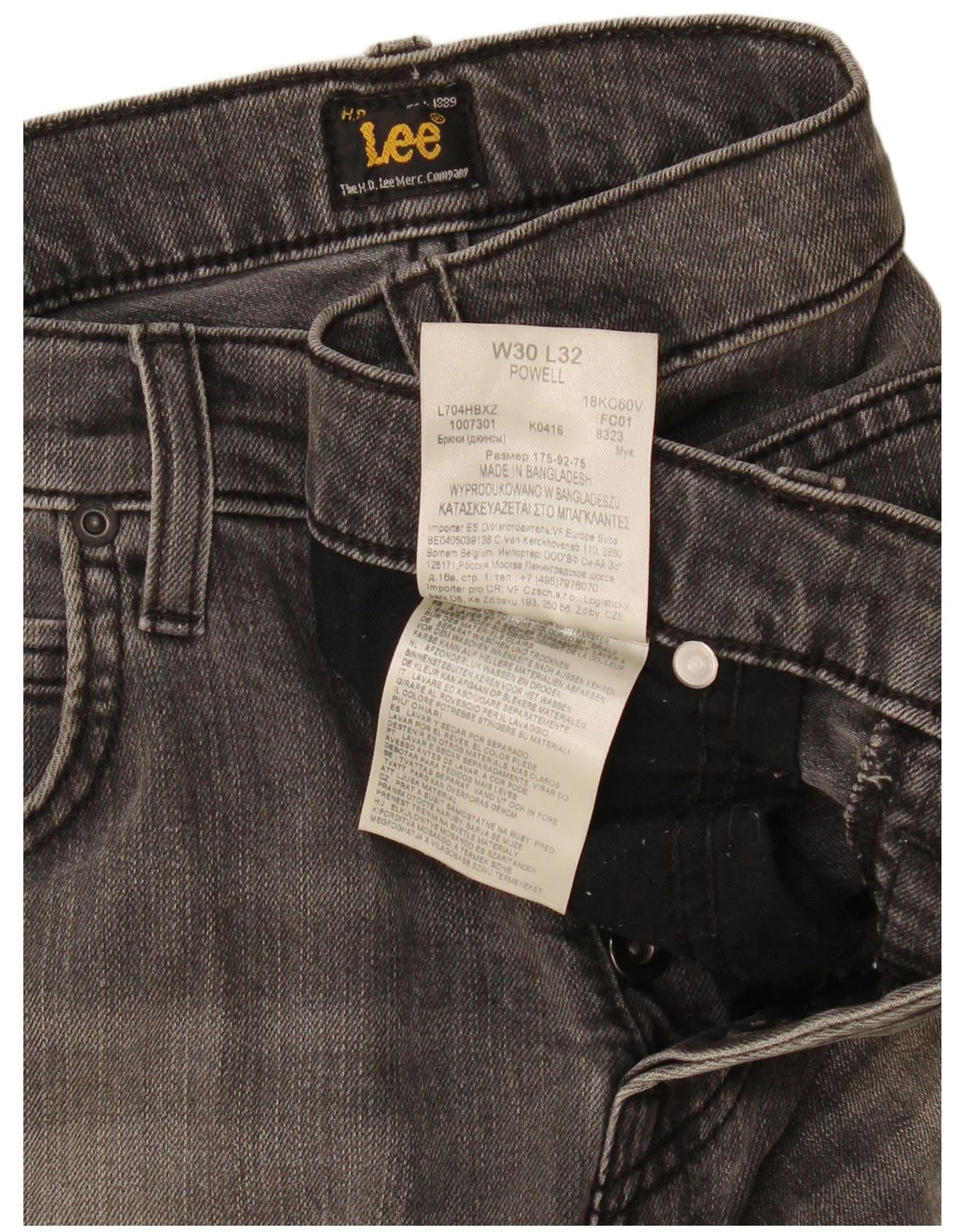 Damskie jeansy Lee Powell Slim W30 L32 Szara bawełna