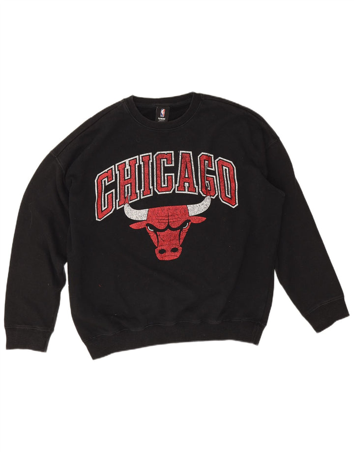Męska bluza męska NBA Chicago Bulls z grafiką oversize, mała czarna