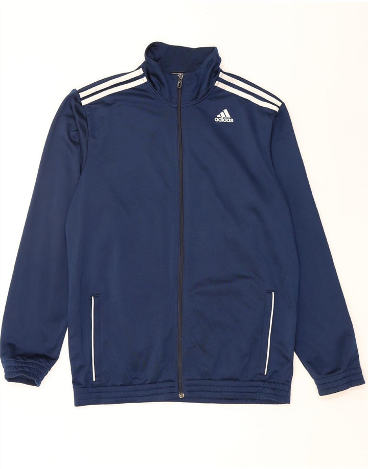 ADIDAS Mens Tracksuit Top Jacket Medium Navy Blue Polyester