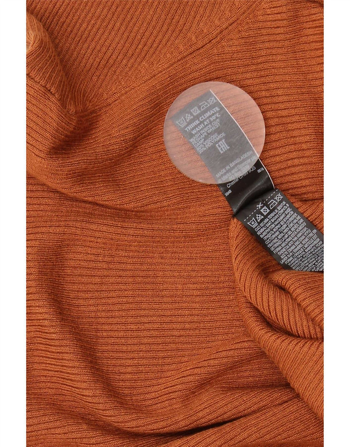 Marks & Spencer Damski sweter z golfem UK 20 2XL Brązowy wiskoza