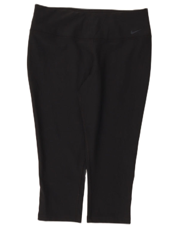 Damskie legginsy Nike Dri Fit Capri UK 14, duże, czarne, poliestrowe