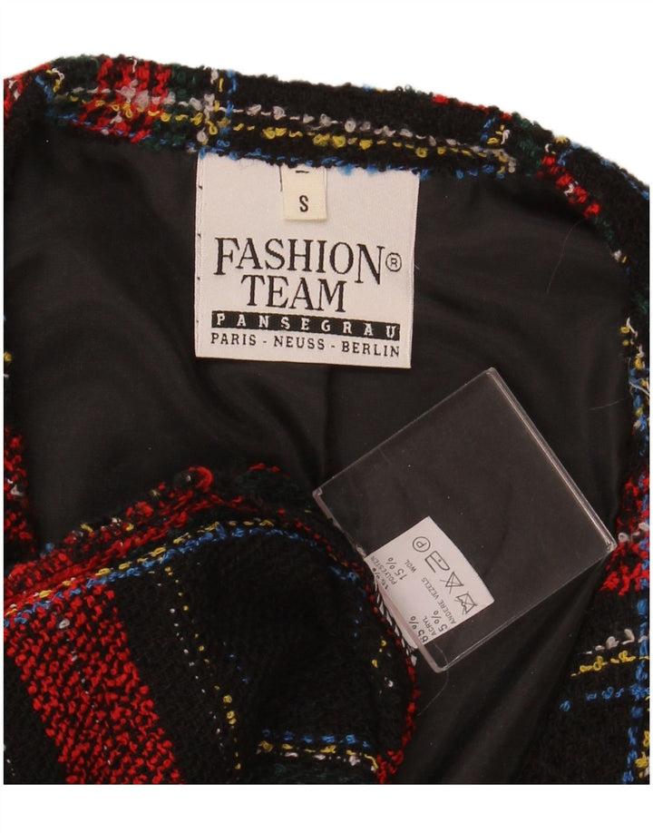 VINTAGE Damska marynarka oversize zapinana na 4 guziki UK 10 w małą czerwoną kratę