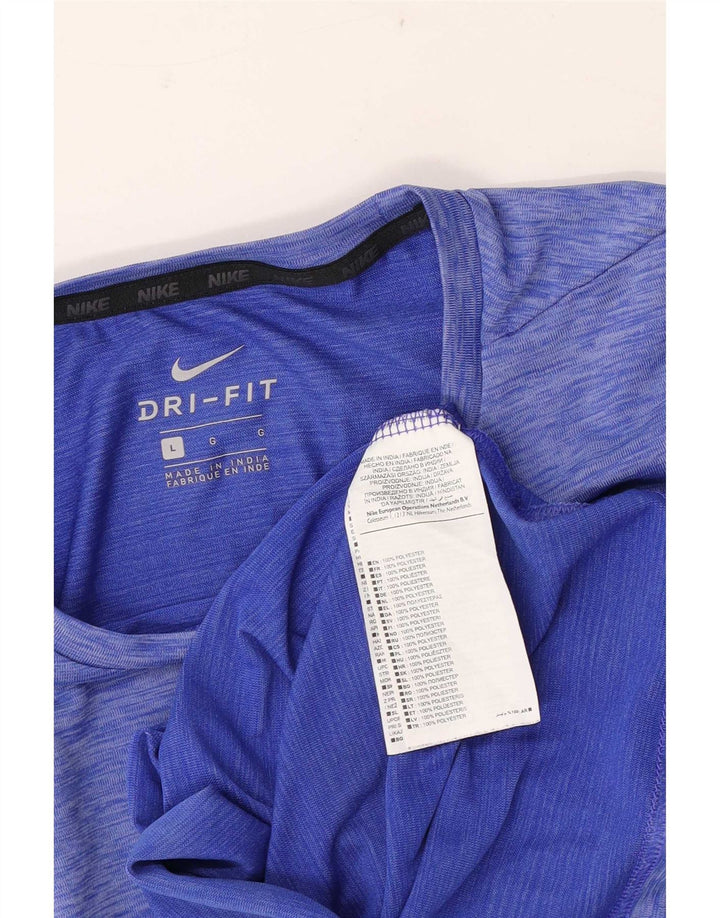 Męski T-shirt Nike Dri Fit, duży, niebieski, nakrapiany poliester