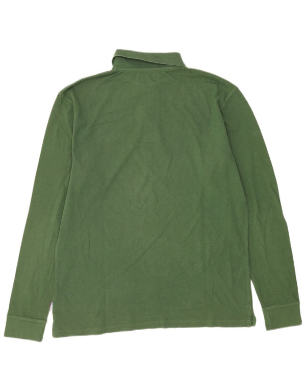 Męska koszulka polo z długim rękawem Asics, duża, zielona bawełna