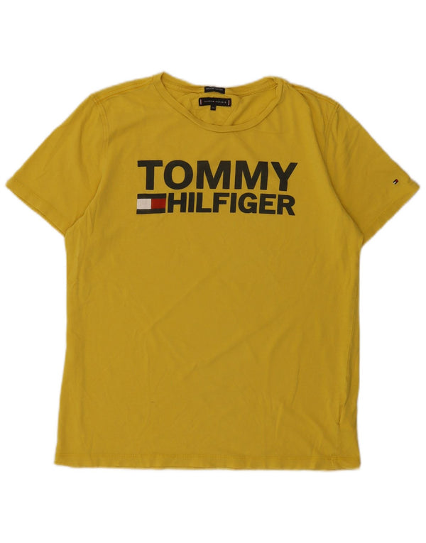 Chłopięcy T-shirt z grafiką Tommy Hilfiger 15-16 lat, żółta bawełna