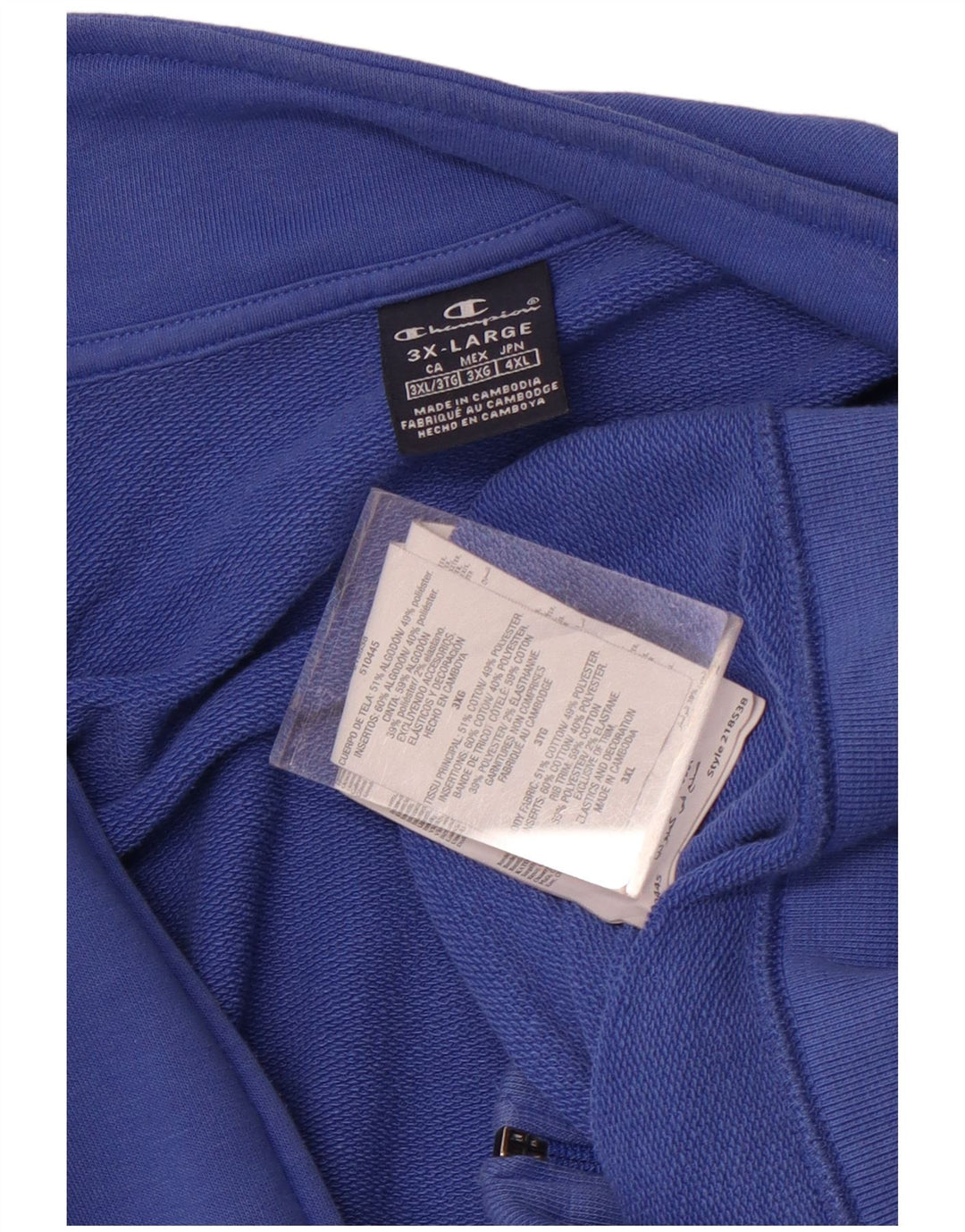 Kurtka męska dresowa Champion 3XL niebieska, bawełniana