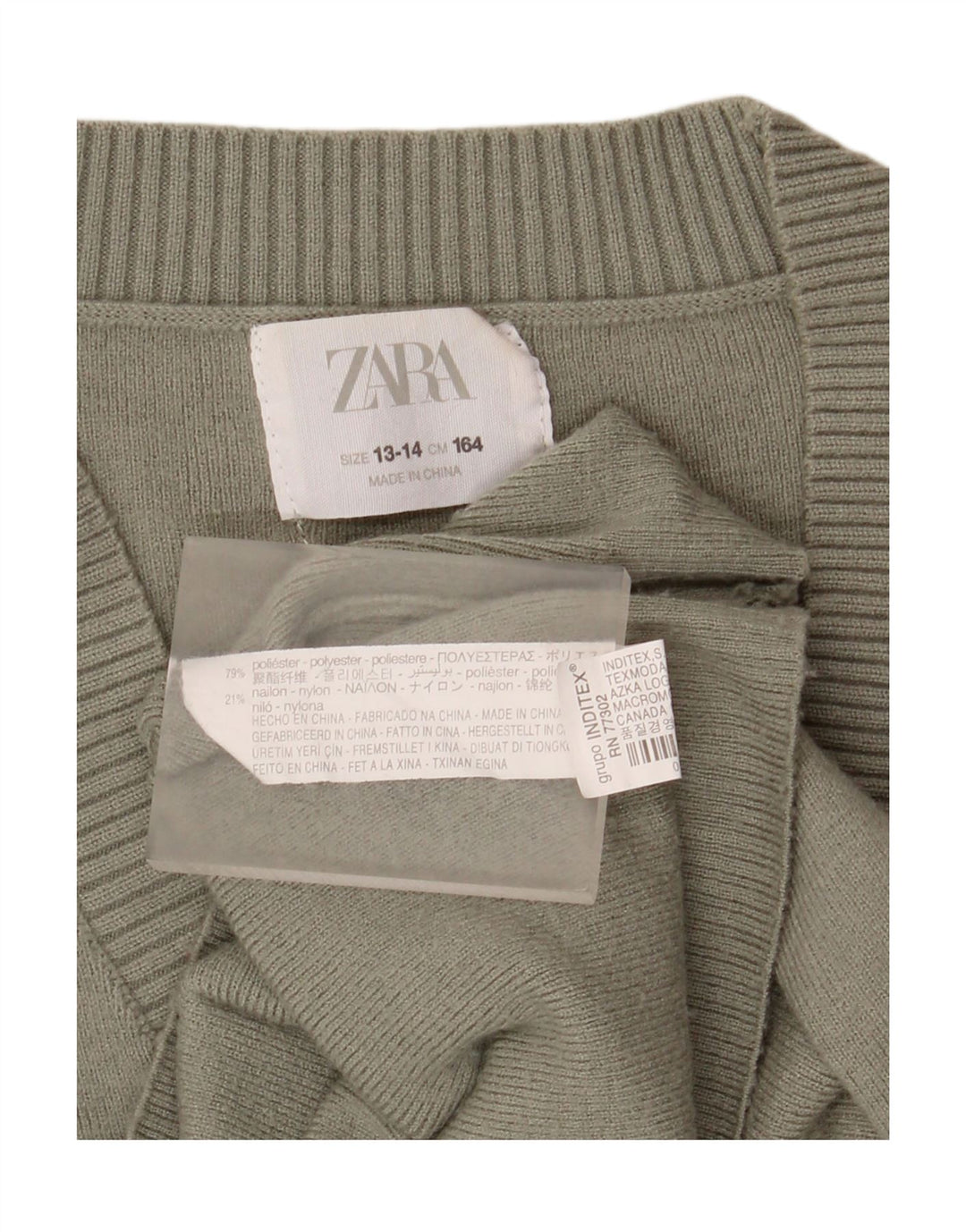 Sweter dziewczęcy Zara Cardigan 13-14 lat Zielony poliester