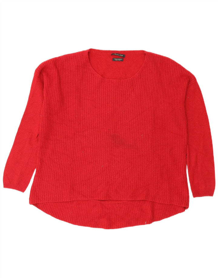 Sweter damski Massimo Dutti o luźnym kroju z okrągłym dekoltem, UK 14, średni czerwony