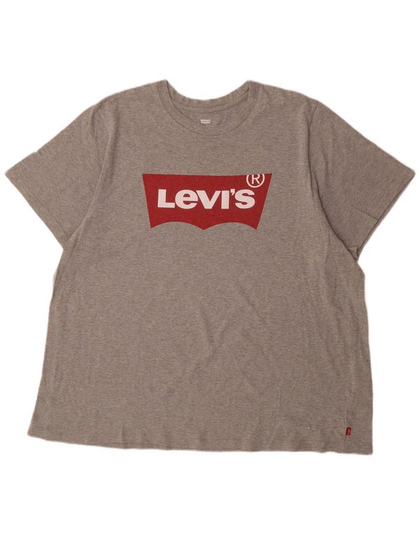 Levi's Mens Graphic T-Shirt Top 2XL Grey Flecked Cotton
