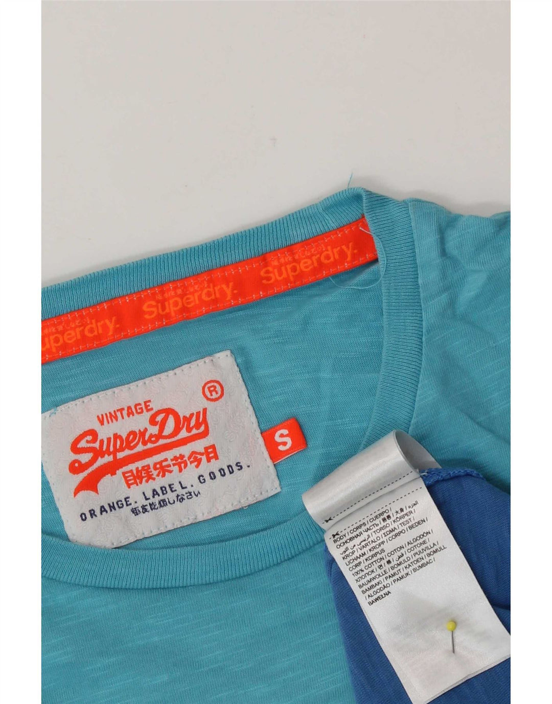 T-shirt męski Superdry, mały, niebieski Tie Dye, bawełniany