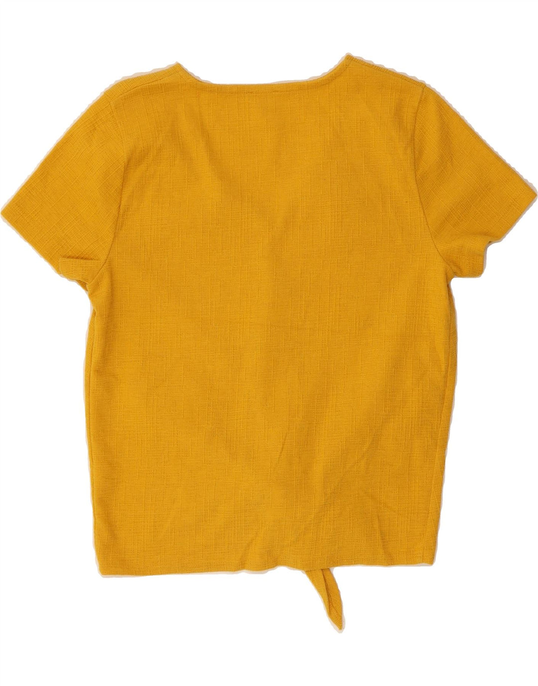 J. CREW Womens Front Tie Blouse Top UK 14 Medium Yellow Cotton Vintage J. Crew and Second-Hand J. Crew from Messina Hembry 