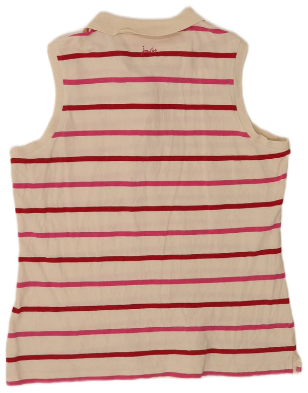Damska koszulka polo bez rękawów Joules UK 18 XL w białe paski