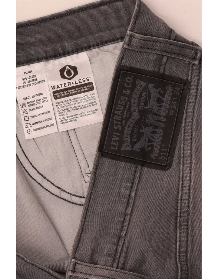 Męskie jeansy Levi's W34 L30 Szara bawełna