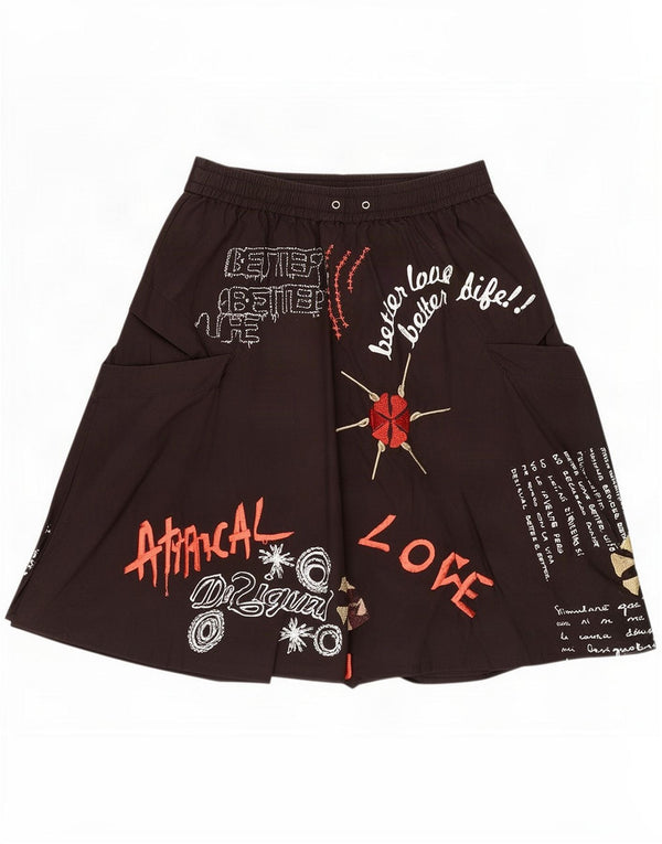 Desigual damska spódnica bąbelkowa EU 34 XS W26 czarna bawełna