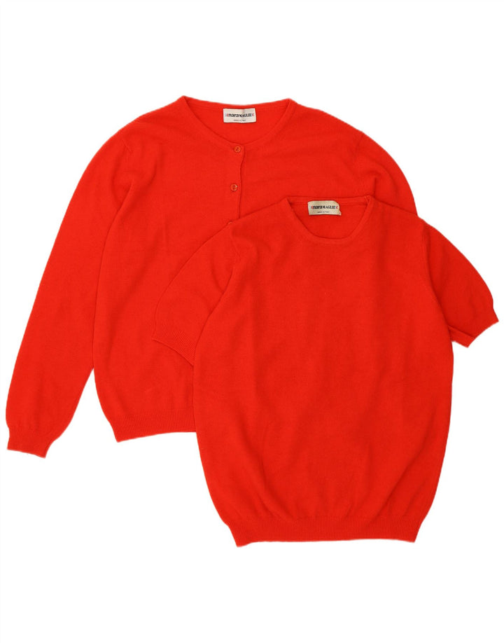 Dwuczęściowy zestaw damski Enara Maglie UK 14, średnia czerwona wełna