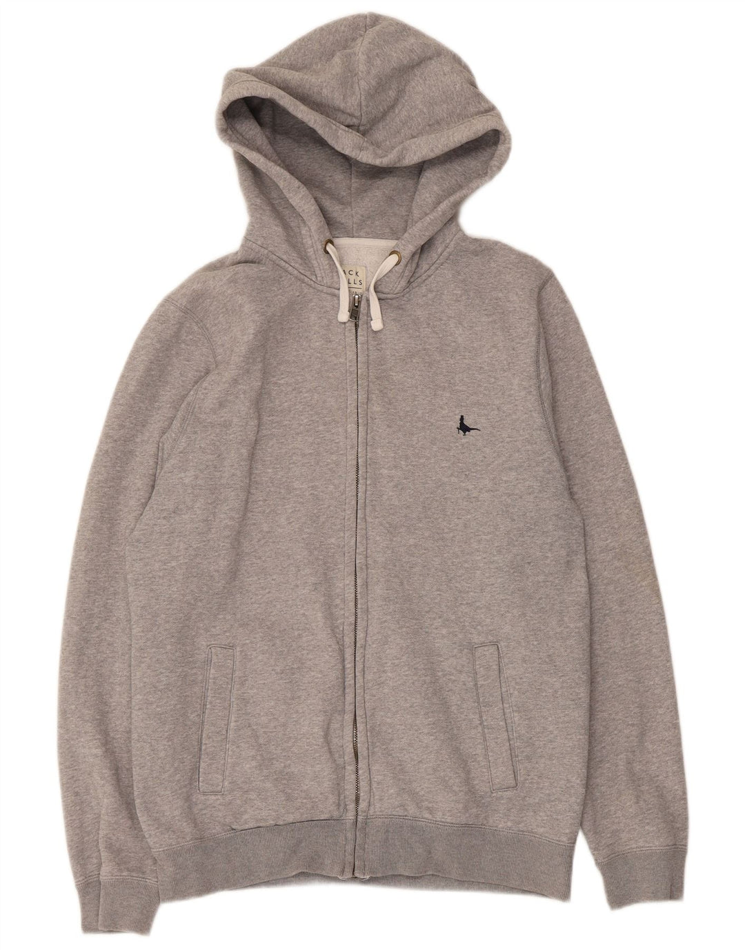 Męski sweter z kapturem i zamkiem Jack Wills, średnioszary, bawełniany w cętki