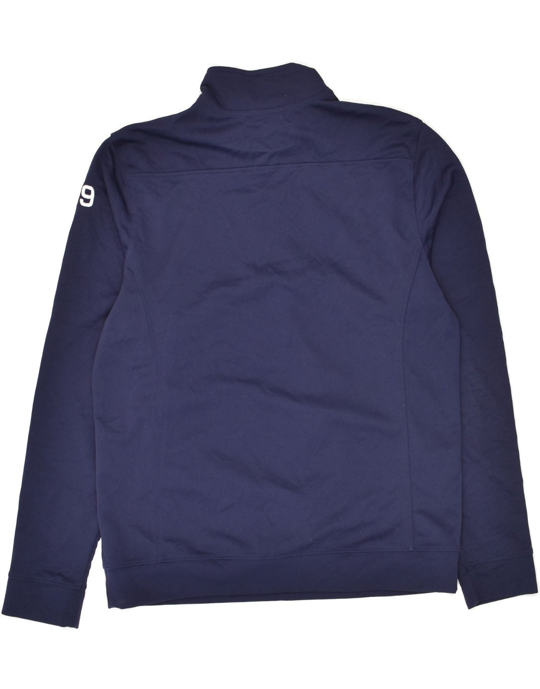 UNDER ARMOUR Mens Zip Neck Sweatshirt Jumper Medium Navy Blue Polyester | Vintage Under Armour | Thrift | Second-Hand Under Armour | Used Clothing | Messina Hembry 