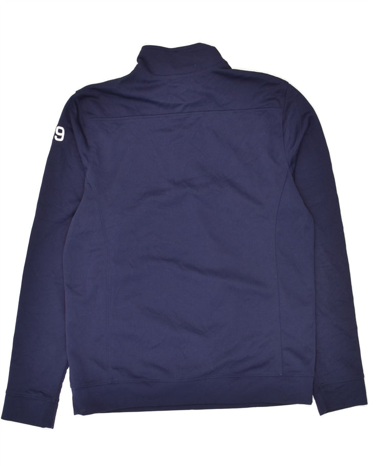 UNDER ARMOUR Mens Zip Neck Sweatshirt Jumper Medium Navy Blue Polyester | Vintage Under Armour | Thrift | Second-Hand Under Armour | Used Clothing | Messina Hembry 