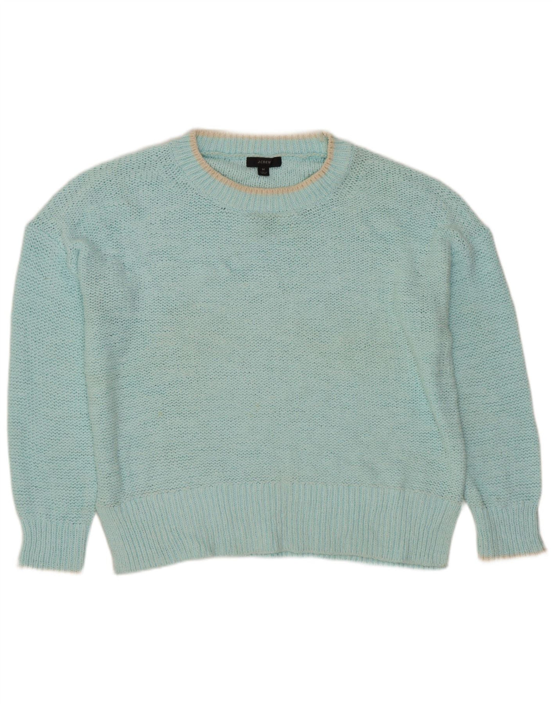 J. CREW Damski sweter oversize z dekoltem w łódkę UK 14 Średni turkus