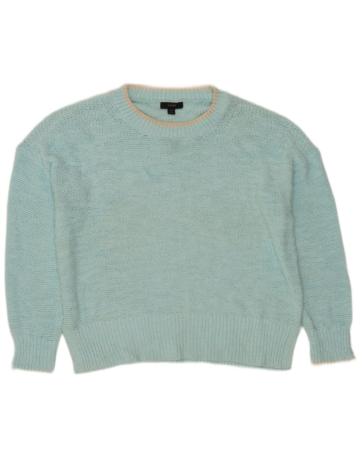 J. CREW Damski sweter oversize z dekoltem w łódkę UK 14 Średni turkus