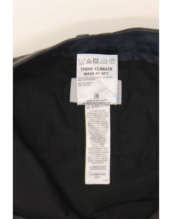 Marks & Spencer Męskie proste spodnie garniturowe W40 L29 Szary poliester