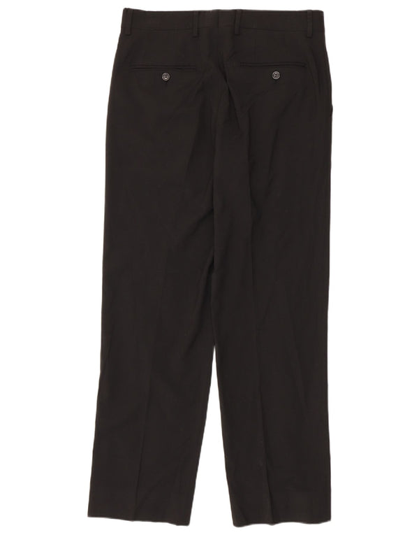 Męskie proste spodnie garniturowe Zara EU 40 Medium W31 L30 Czarny poliester