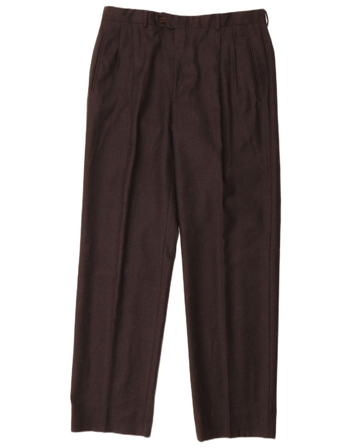 MARCO PLANESIO Męskie spodnie garniturowe IT 52 XL W34 L33 Czarna wełna