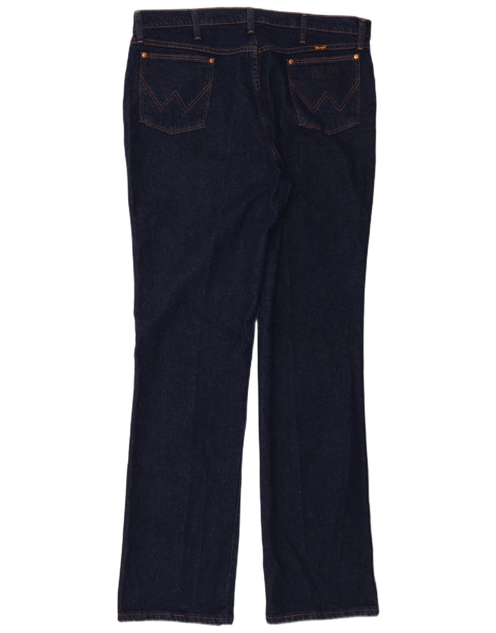 Męskie proste jeansy Wrangler W38 L34, granatowe, bawełniane